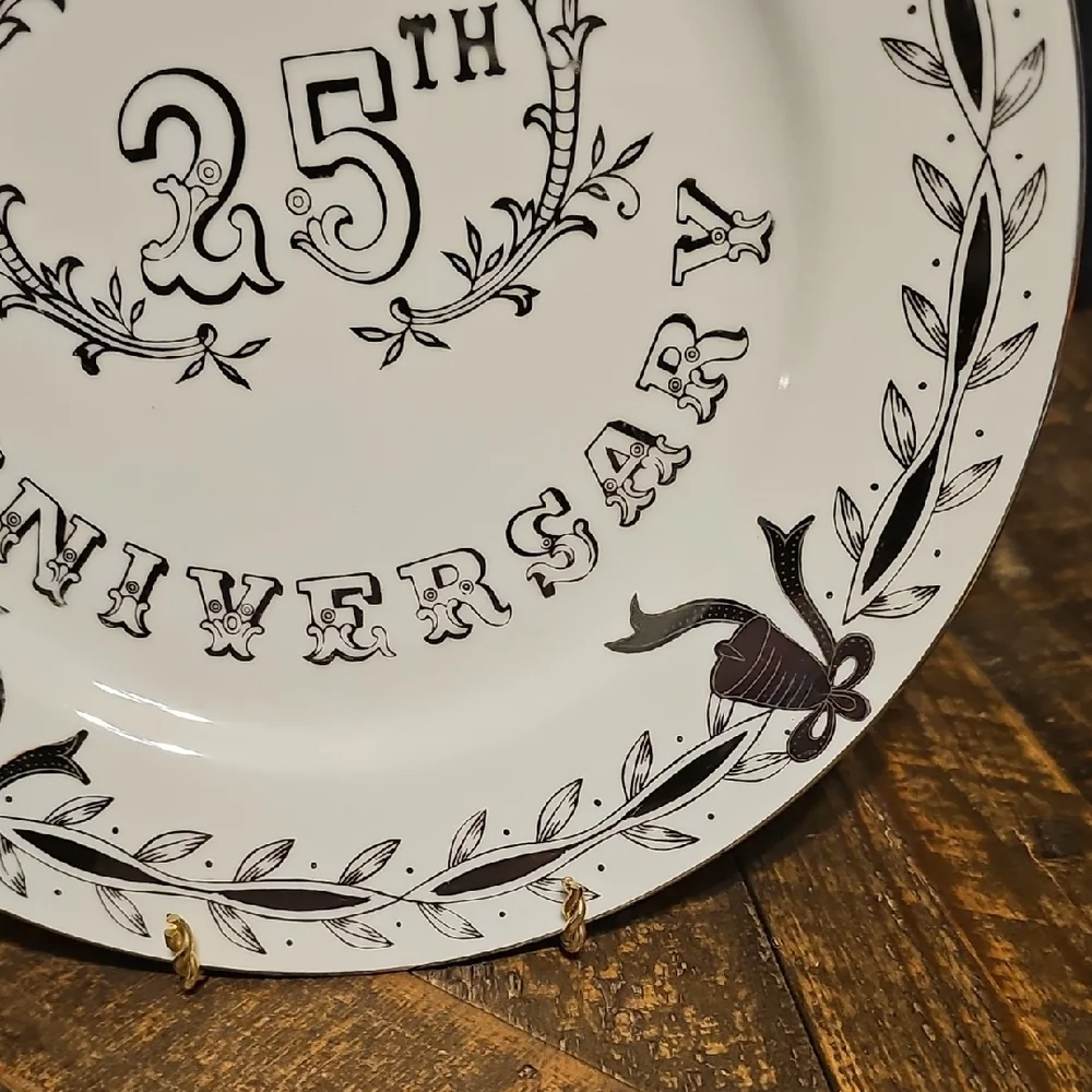 25th Anniversary Decorative Plate Vintage